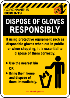 Dispose of Gloves Responsibly Sign