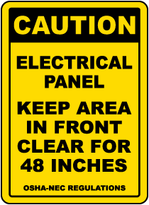 Caution Keep Area Clear For 48 Inches Floor Label