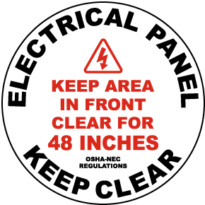 Keep Area Clear For 48 Inches Floor Label