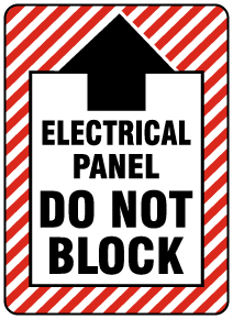 Electrical Panel Do Not Block Floor Label