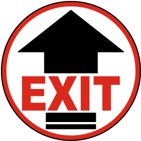 Exit Arrow Floor Sign