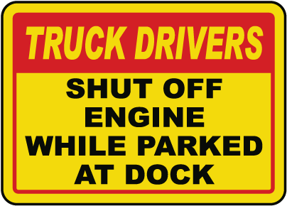 Shut Off Engine While At Dock Sign