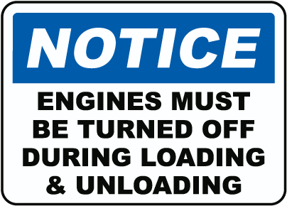 Engines Must Be Turned Off Sign