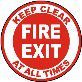 Fire Exit Keep Clear Floor Sign