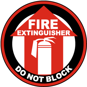 Fire Extinguisher Do Not Block Floor Sign