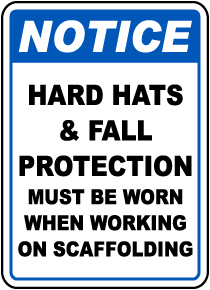 Hard Hat & Fall Protection Sign