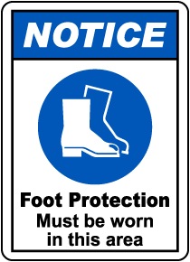 Foot Protection Must Be Worn Sign
