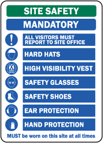 Site Safety Mandatory PPE Sign