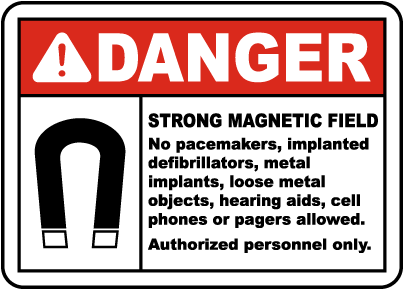 Danger Strong Magnetic Field Label