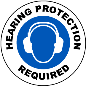 Hearing Protection Required Floor Sign