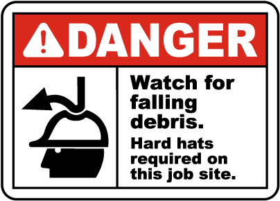 Hard Hats Required on This Job Site Sign