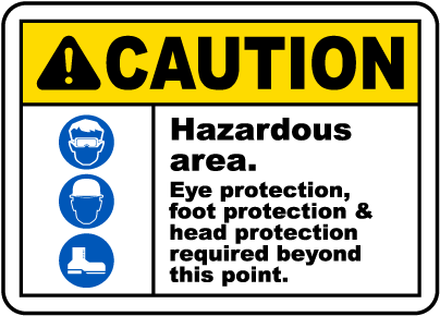 Hazardous Area PPE Required Sign