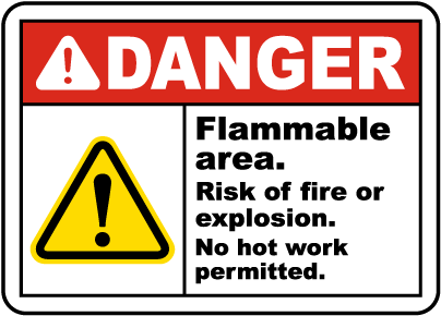 Danger Risk of Fire or Explosion Sign