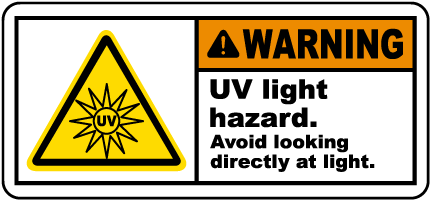 UV Light Hazard Avoid Looking Label