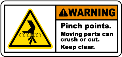 Pinch Points Keep Clear Label