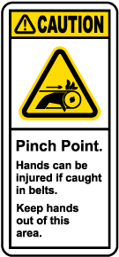 Caution Pinch Point Label
