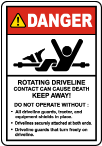Rotating Driveline Label