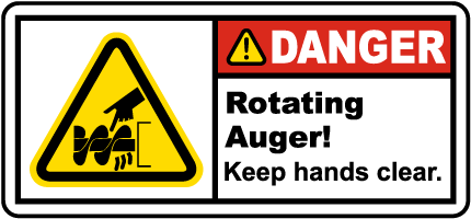 Rotating Auger Keep Hands Clear Label