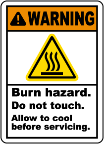 Burn Hazard Do Not Touch Label