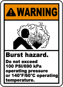 Burst Hazard Do Not Exceed Label