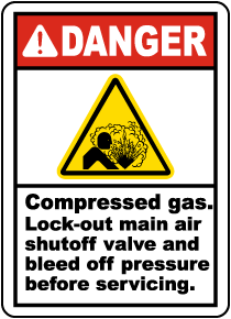 Compressed Gas Lock-out Label
