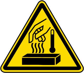 Hot Materials Warning Label