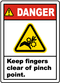 Danger Keep Fingers Clear Label