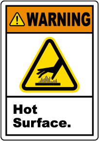Warning Hot Surface Label