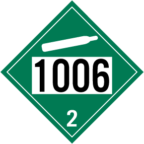 UN # 1006 Non-Flammable Gas Class 2 Placard