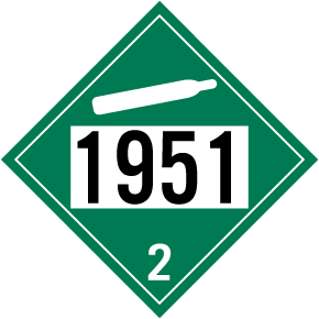 UN # 1951 Non-Flammable Gas Class 2 Placard