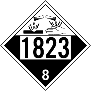 UN # 1823 Class 8 Corrosive Placard