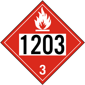 UN # 1203 Flammable Liquid Class 3 Placard