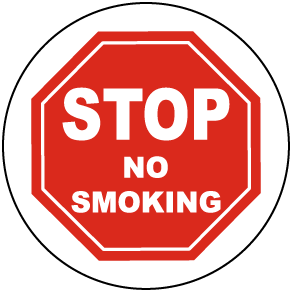 Stop No Smoking Floor Sign