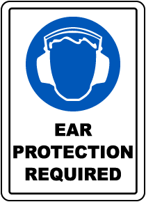 Ear Protection Required Floor Sign