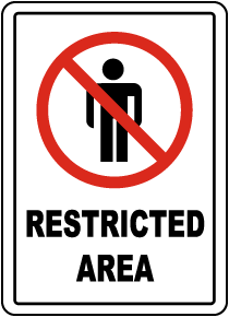Restricted Area Floor Sign