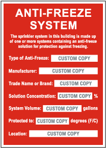 Custom Anti-Freeze System Sign