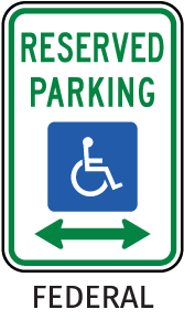 MUTCD Accessible Reserved Parking Sign (Double Arrow)