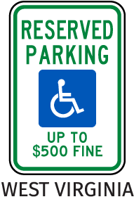 West Virginia Accessible Sign