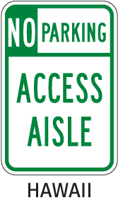 Hawaii Accessible Parking Sign