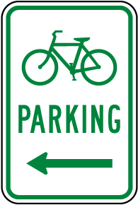 Bicycle Parking (Left Arrow) Sign