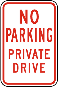 No Parking Private Drive Sign