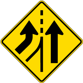Left Added Lane Sign