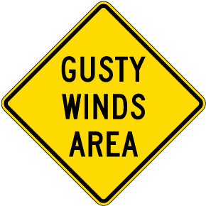Gusty Winds Area Sign