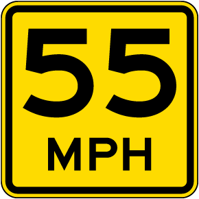 Advisory 55 MPH Sign