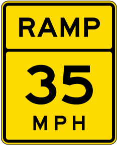 Advisory Ramp 35 MPH Sign