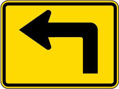 Supplemental Advance Left Arrow Sign
