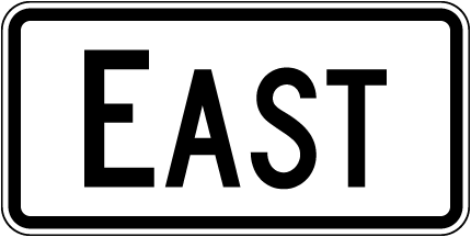 East Route Marker Sign