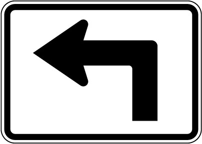 Left Advance Turn (Auxiliary) Sign