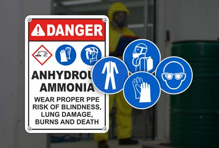 Ammonia PPE Signs