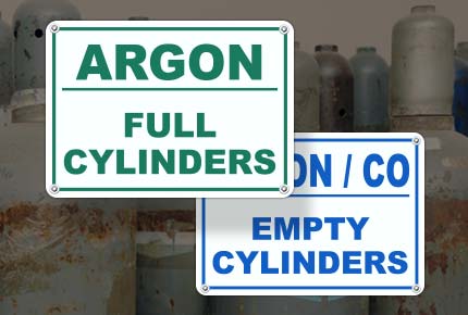 Argon Cylinder Signs
